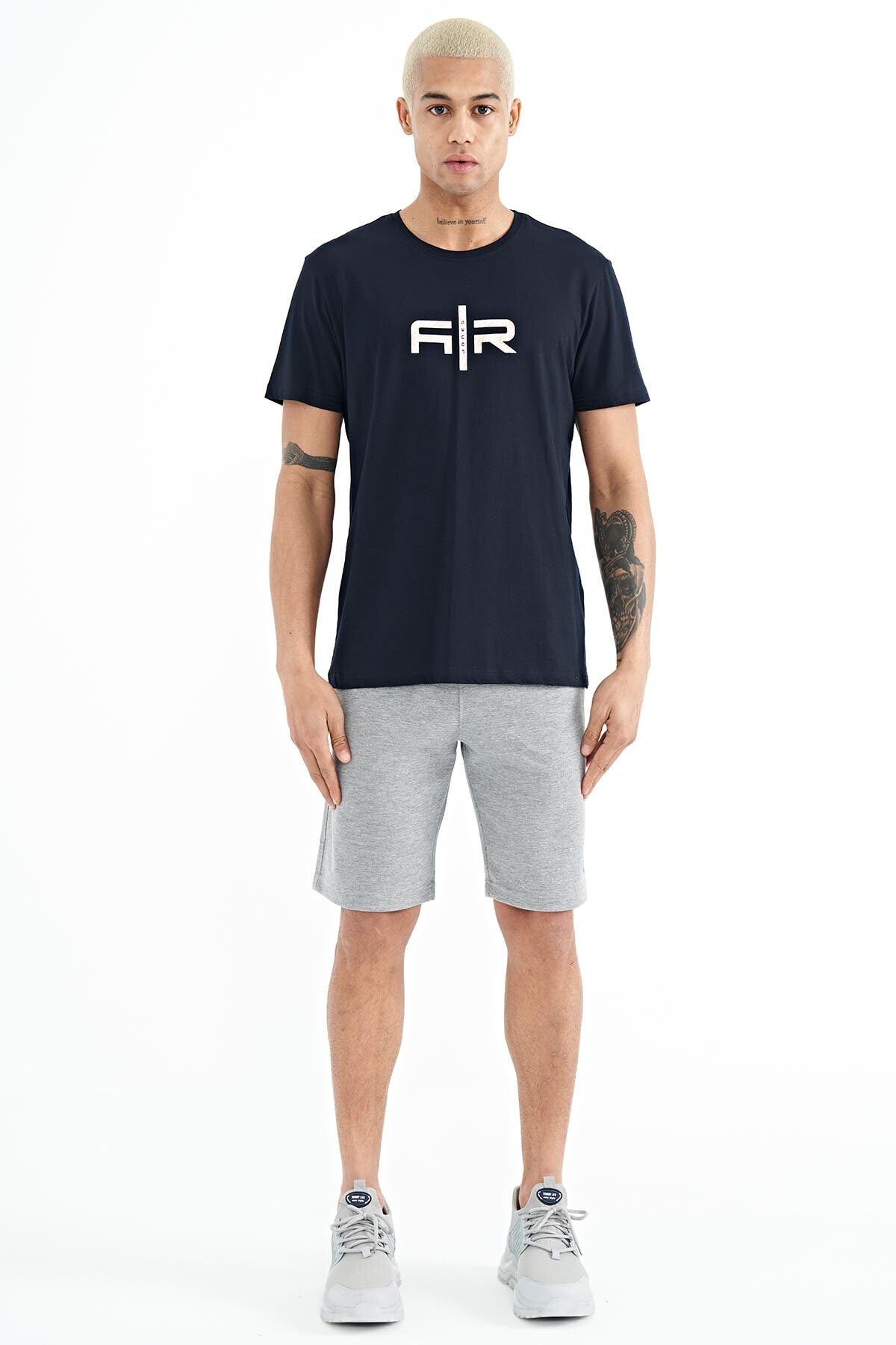 Boris Navy Blue Standard Fit Men's T-Shirt - 88206