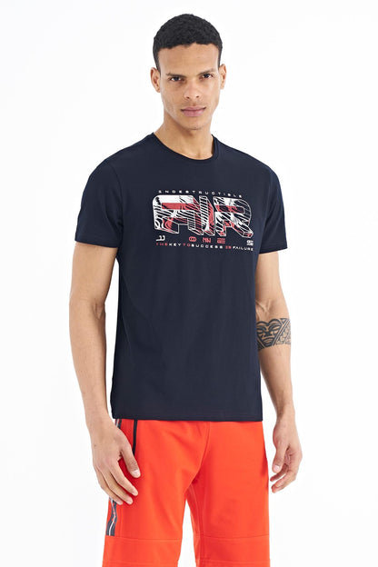 Oscar Lacivert Standard Fit Men's T-Shirt - 88226