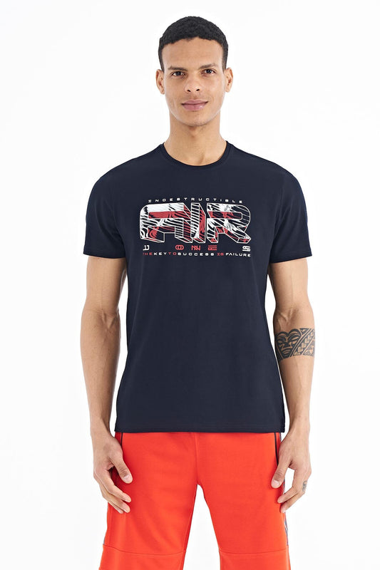 Oscar Lacivert Standard Fit Men's T-Shirt - 88226