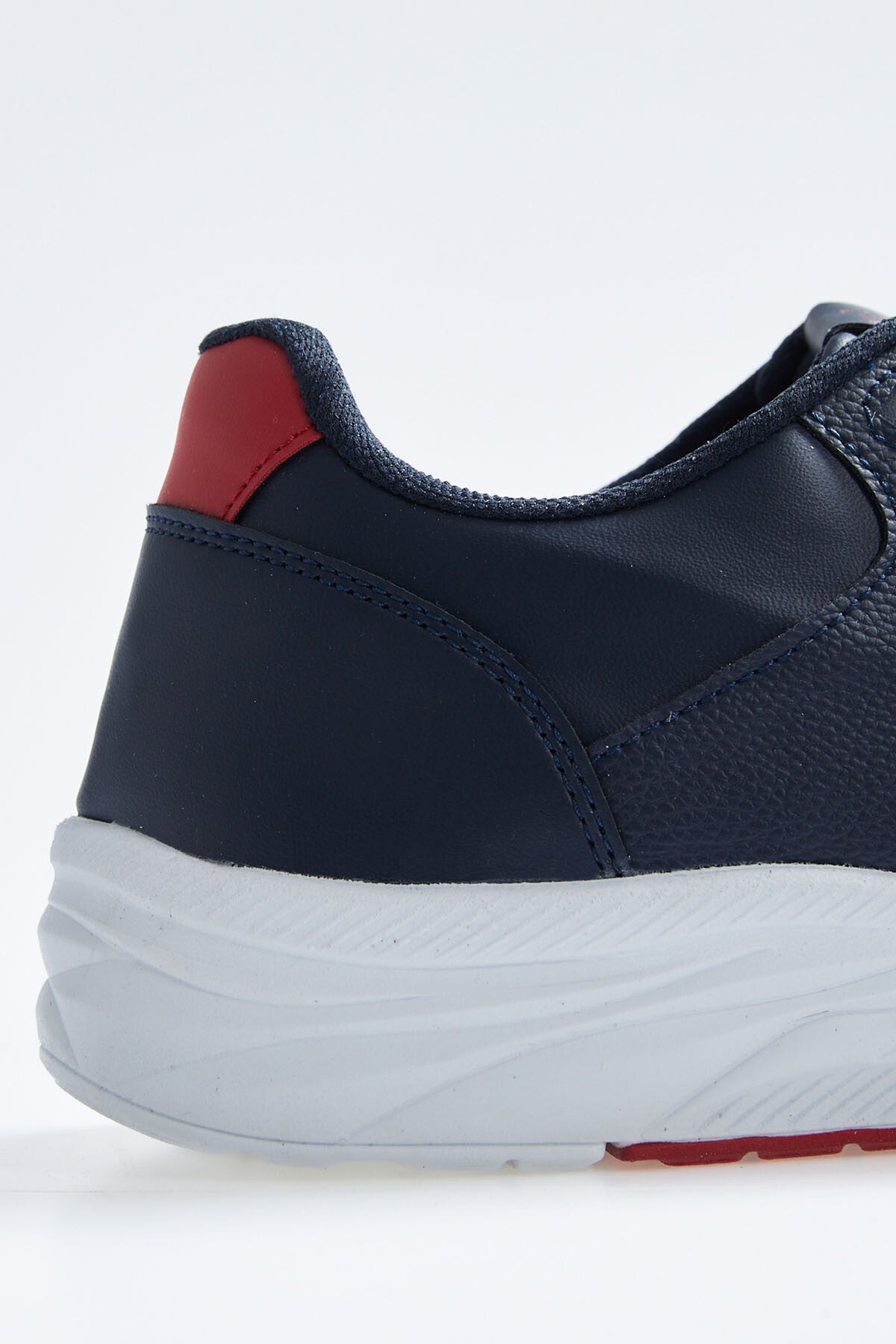 Navy Blue High Sole Laced PU Leather Men's Sports Shoes - 89113