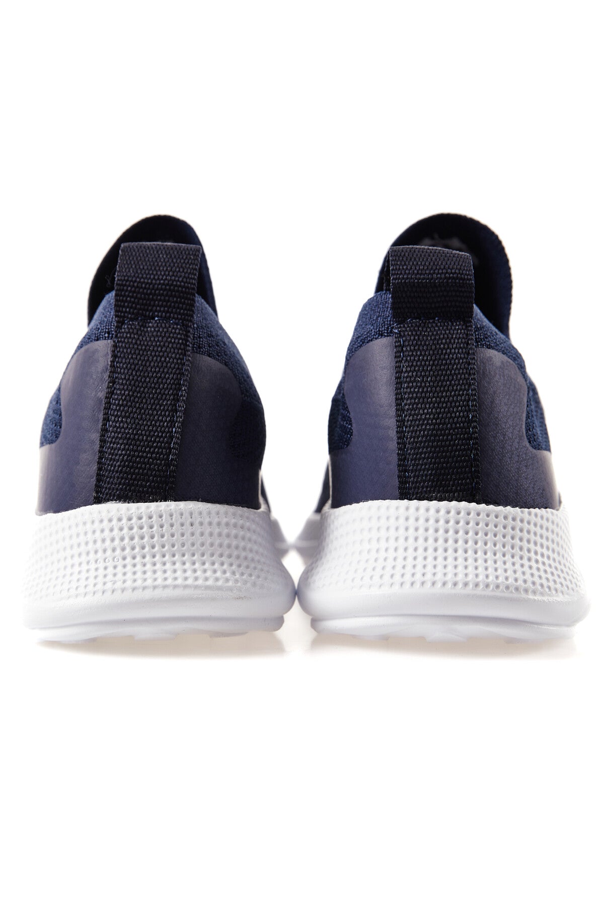 Navy Blue High Sole Ribbed Slip-On Lightweight Flexible Men's Sports Shoes - 89120