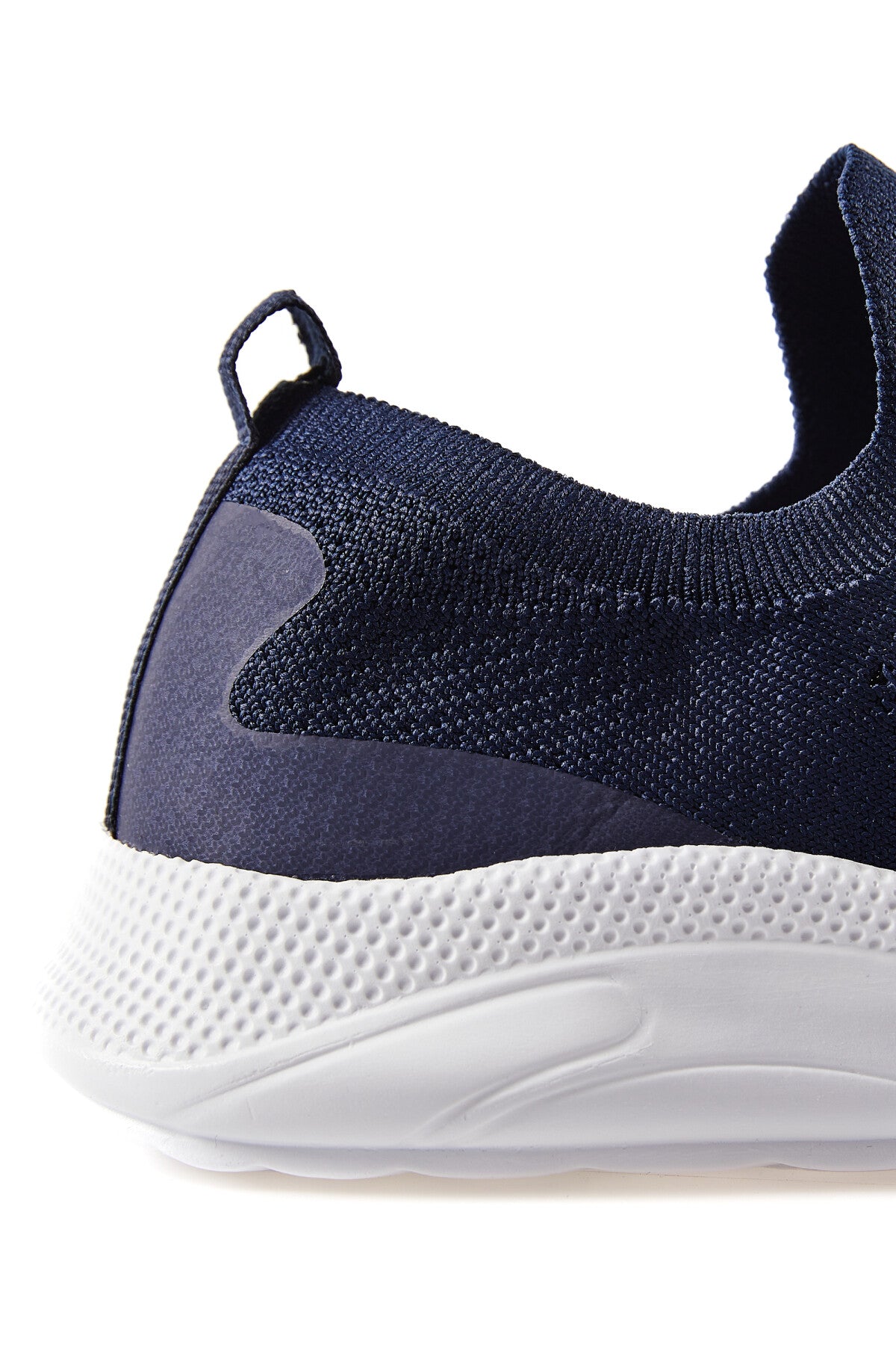 Navy Blue High Sole Ribbed Slip-On Lightweight Flexible Men's Sports Shoes - 89120
