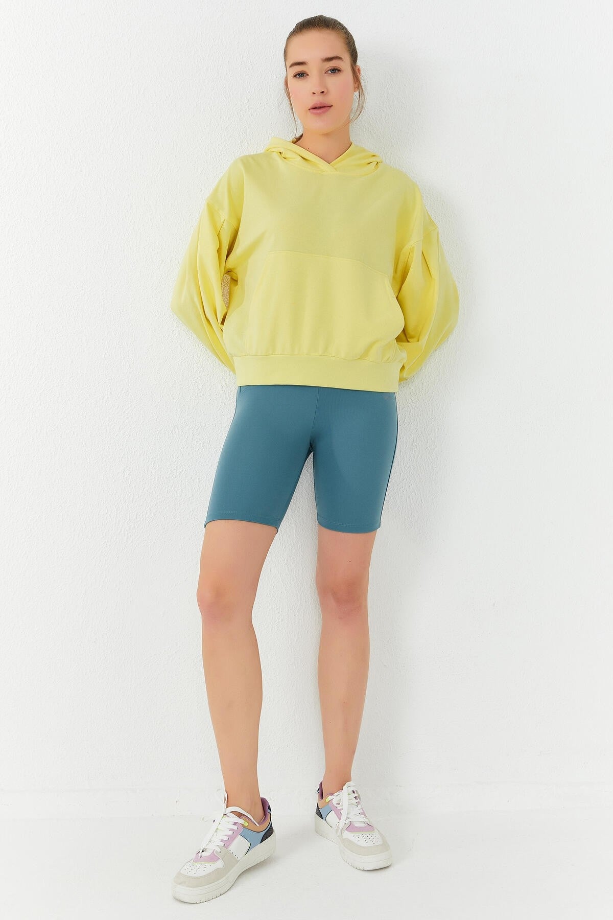 Balloon Lemon Hooded Women's Oversize Sweatshirt - 97156