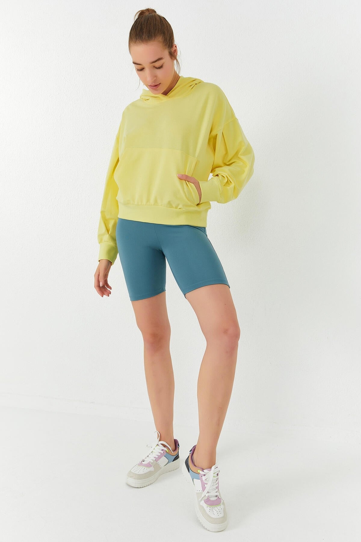 Balloon Lemon Hooded Women's Oversize Sweatshirt - 97156