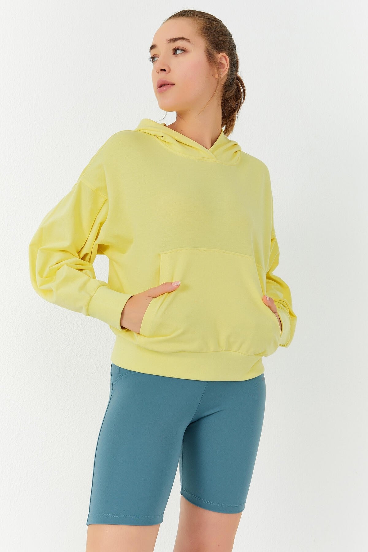 Balloon Lemon Hooded Women's Oversize Sweatshirt - 97156