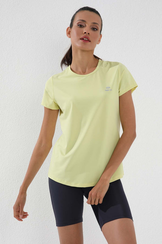 Lemon Basic Short Sleeve Standard Fit O Collar Women's T-Shirt - 97144
