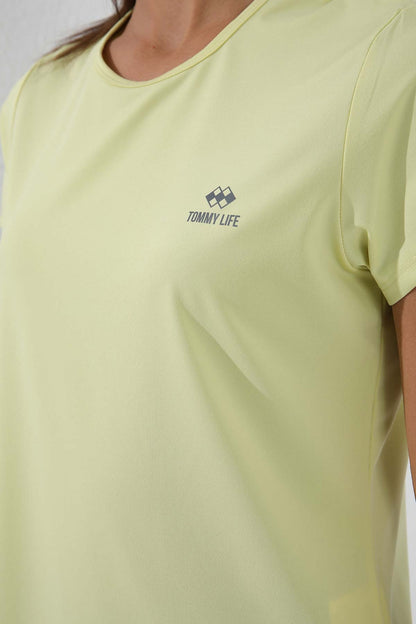 Lemon Basic Short Sleeve Standard Fit O Collar Women's T-Shirt - 97144