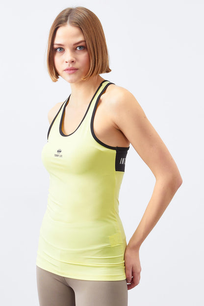 Lemon Back Print Detailed Micro Athlete Singlet 97096