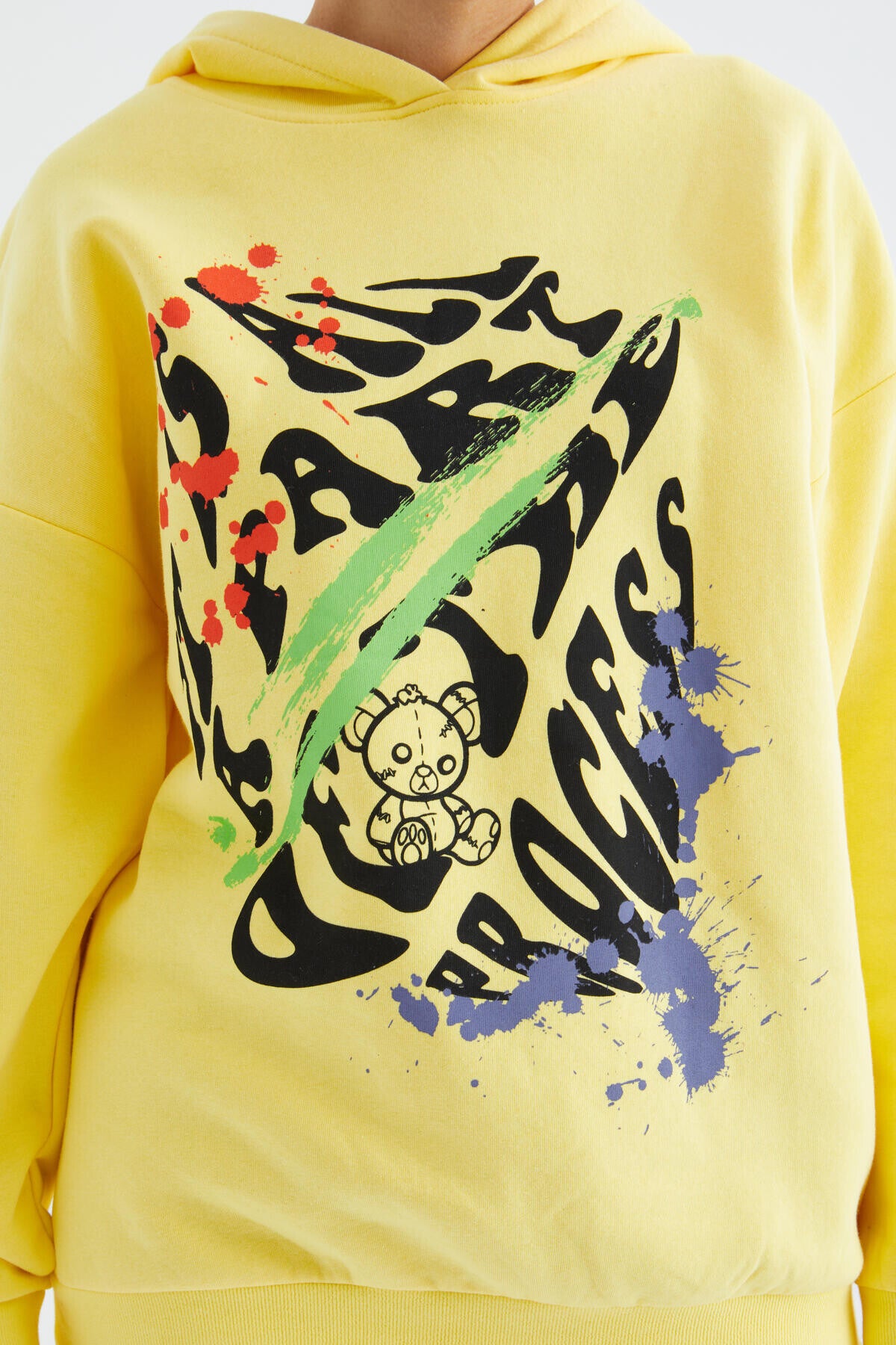 Lemon Pre-Printed Hooded Women's Oversize Women's Sweatshirt - 97248