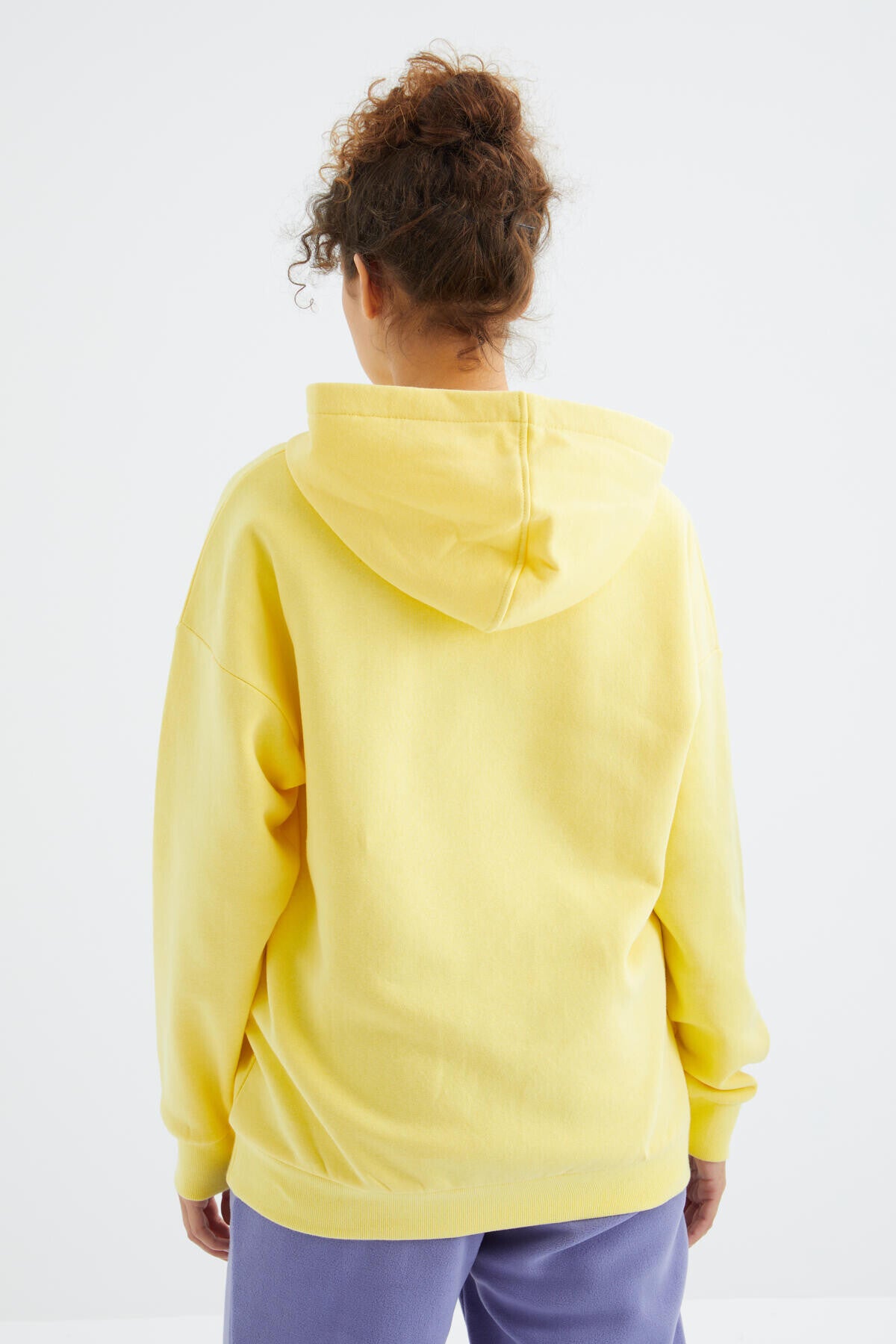 Lemon Pre-Printed Hooded Women's Oversize Women's Sweatshirt - 97248