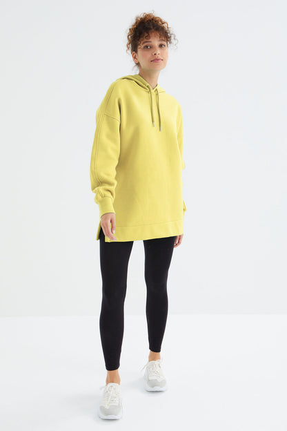 Lemon Reglan Basic Hooded Oversize Sweatshirt Tunic - 97242