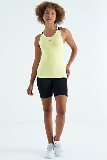 Lemon Back Detailed Printed Standard Cut Women's Tank Top - 97269