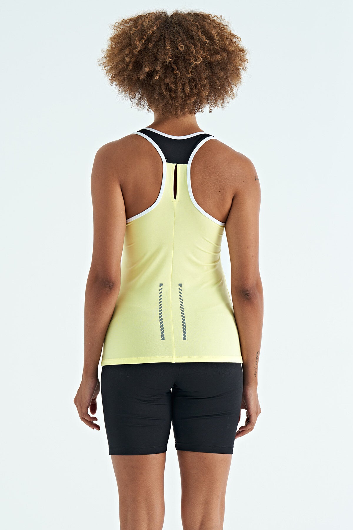 Lemon Back Detailed Printed Standard Cut Women's Tank Top - 97269