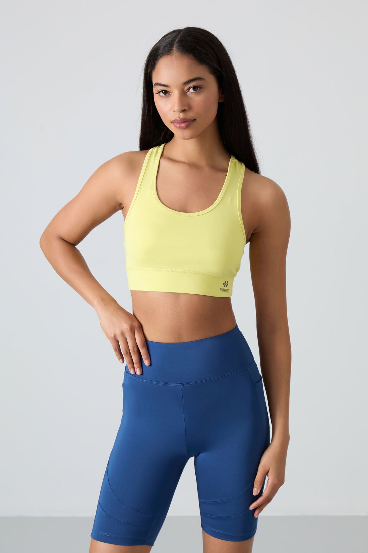 Lemon Back Detailed Slim Fit U Collar Women's Sports Bustier - 97120
