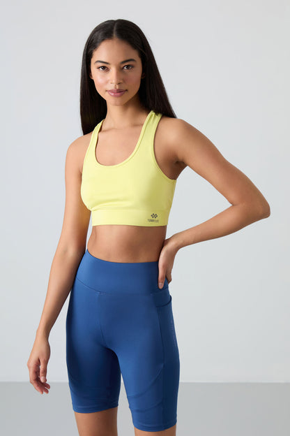 Lemon Back Detailed Slim Fit U Collar Women's Sports Bustier - 97120