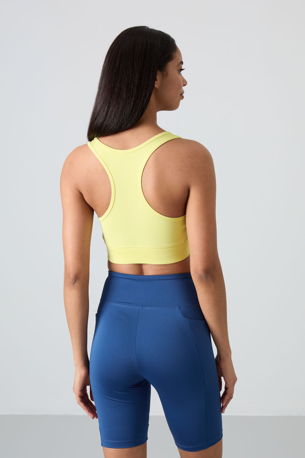 Lemon Back Detailed Slim Fit U Collar Women's Sports Bustier - 97120