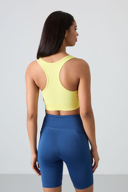 Lemon Back Detailed Slim Fit U Collar Women's Sports Bustier - 97120