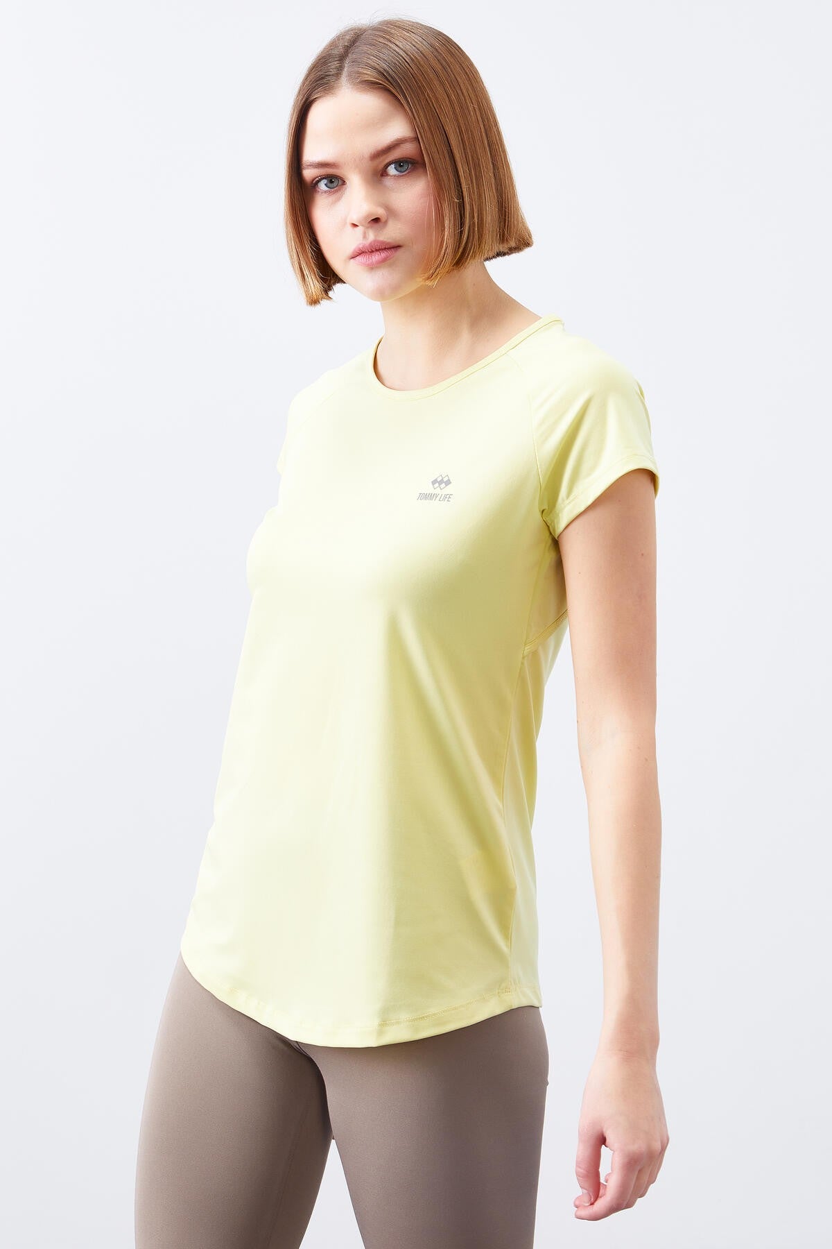 Lemon Back Window Short Sleeve Standard Fit O Neck Women's T-Shirt - 97101
