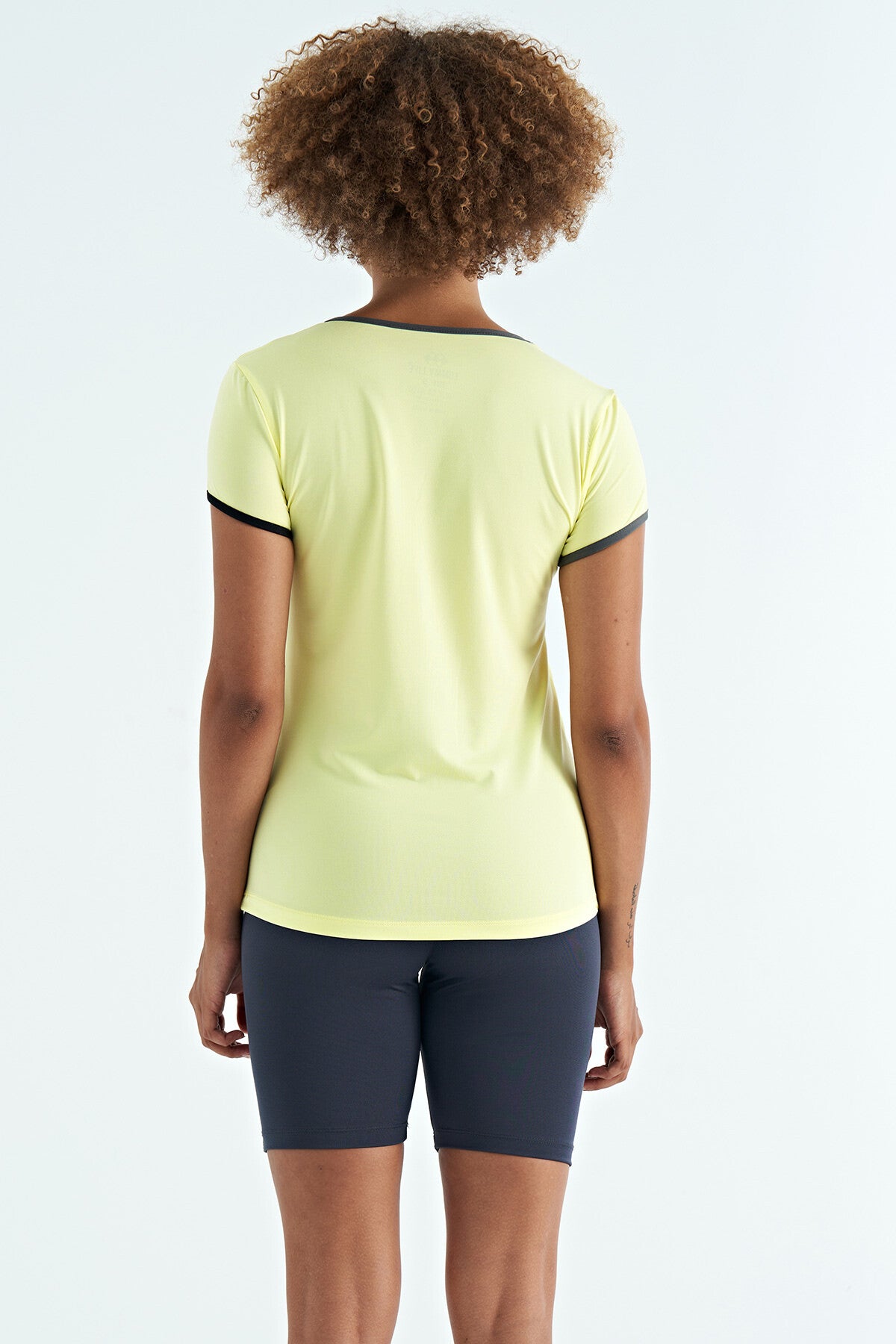 Lemon V Neck Standard Fit Short Sleeve Women's Sports T-Shirt - 97268
