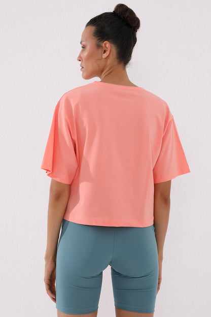 Print Short O Collar Women's Oversize T-Shirt - 97135