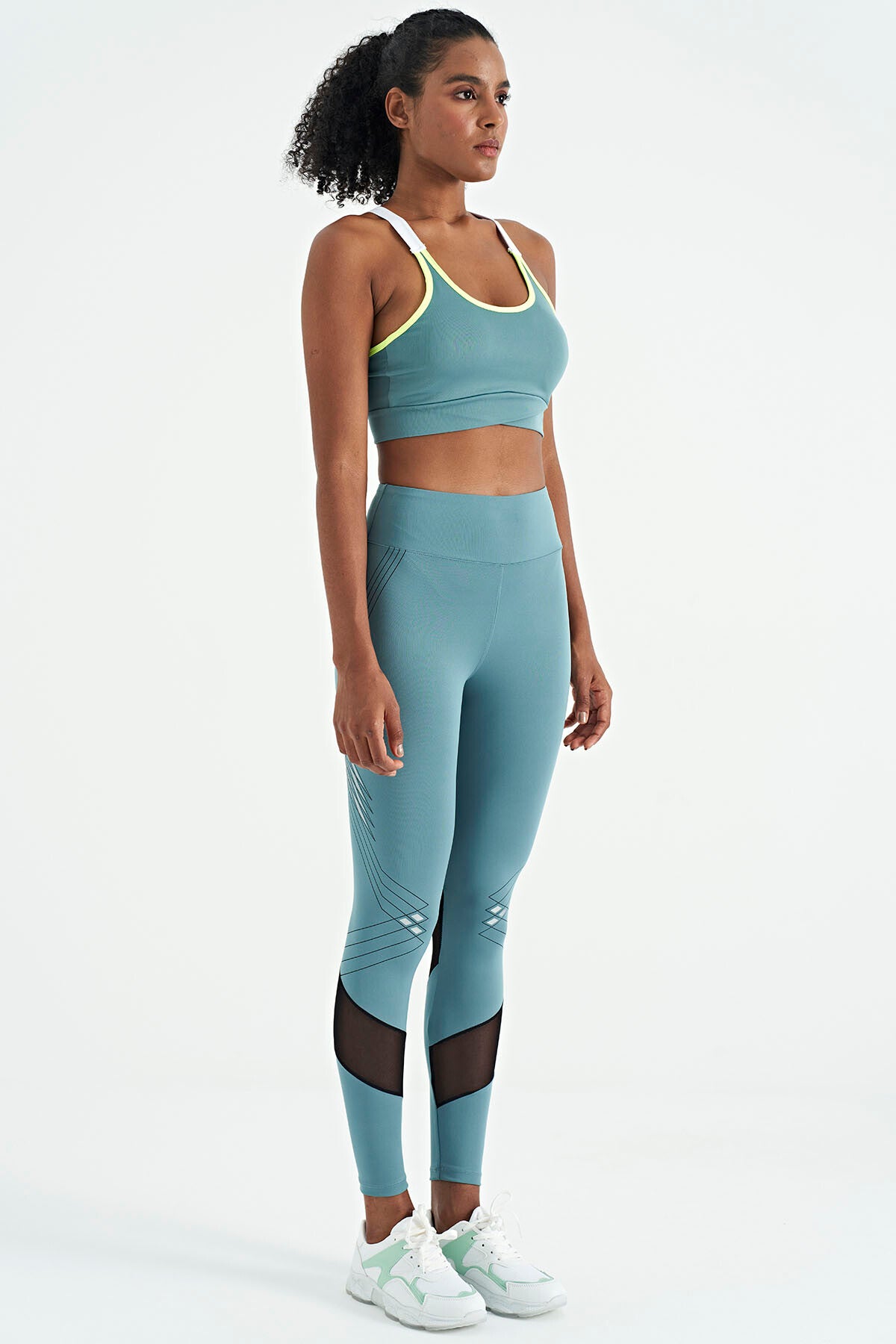 Mint Green Back Detailed Strappy Slim Fit Women's Bustier - 97254