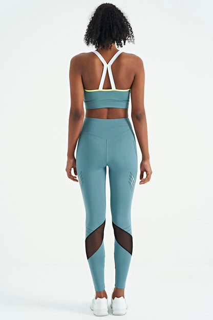 Mint Green Back Detailed Strappy Slim Fit Women's Bustier - 97254