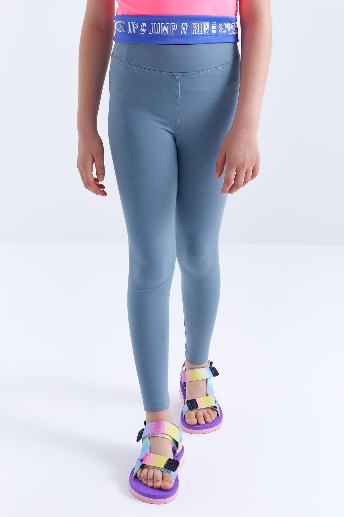Mint Green High Waist Slim Leg Girls Tights - 75047