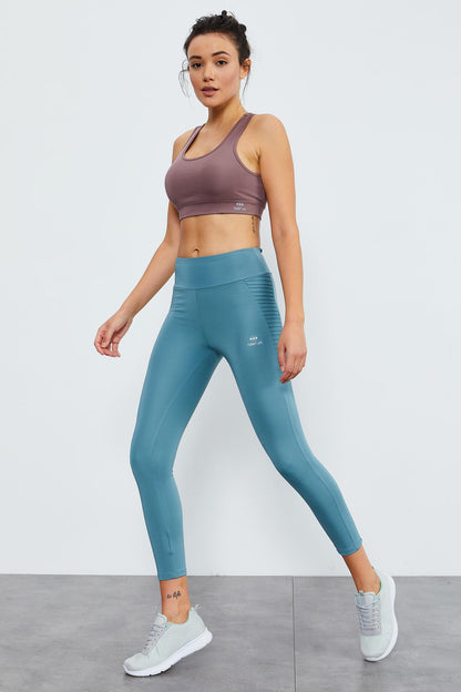 Mint Green High Waist Wrap-up Slim Fit Tapered Leg Women's Tights - 94568