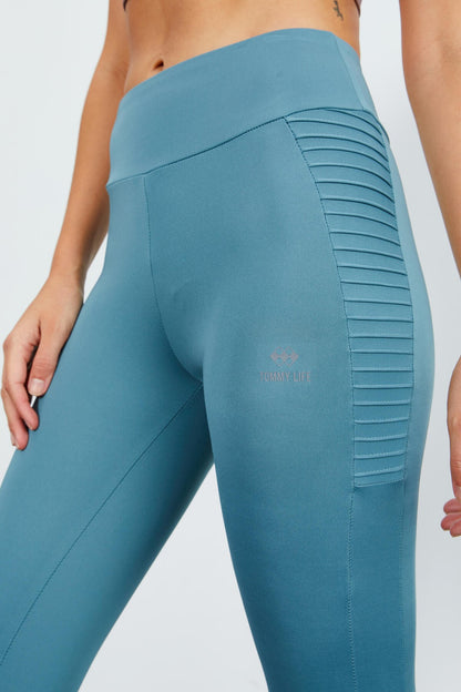 Mint Green High Waist Wrap-up Slim Fit Tapered Leg Women's Tights - 94568