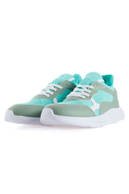 Mint Green High Platform Mesh Detailed Laced Women's Sports Shoes - 89208
