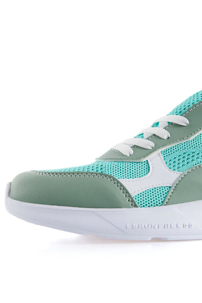 Mint Green High Platform Mesh Detailed Laced Women's Sports Shoes - 89208