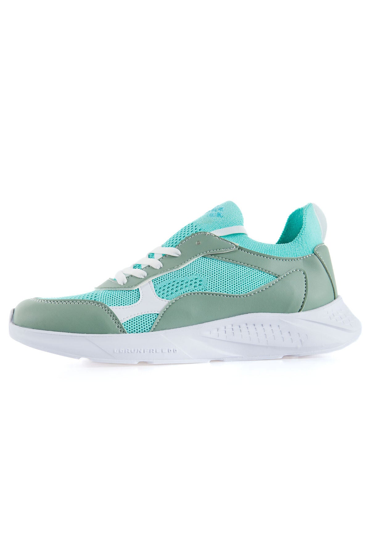 Mint Green High Platform Mesh Detailed Laced Women's Sports Shoes - 89208