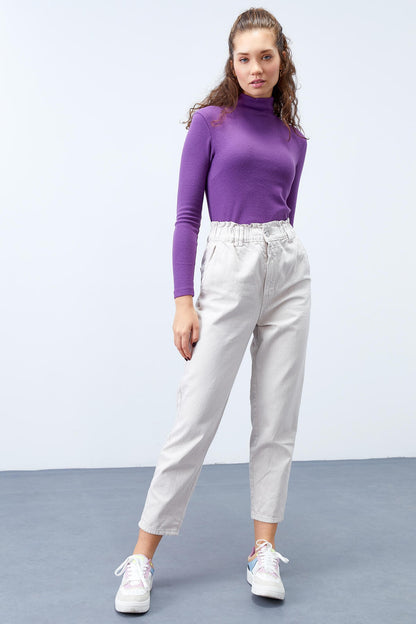 Mor Sailor Collar Classic Fit Long Sleeve Knitted Body Women's Sweater - 97199