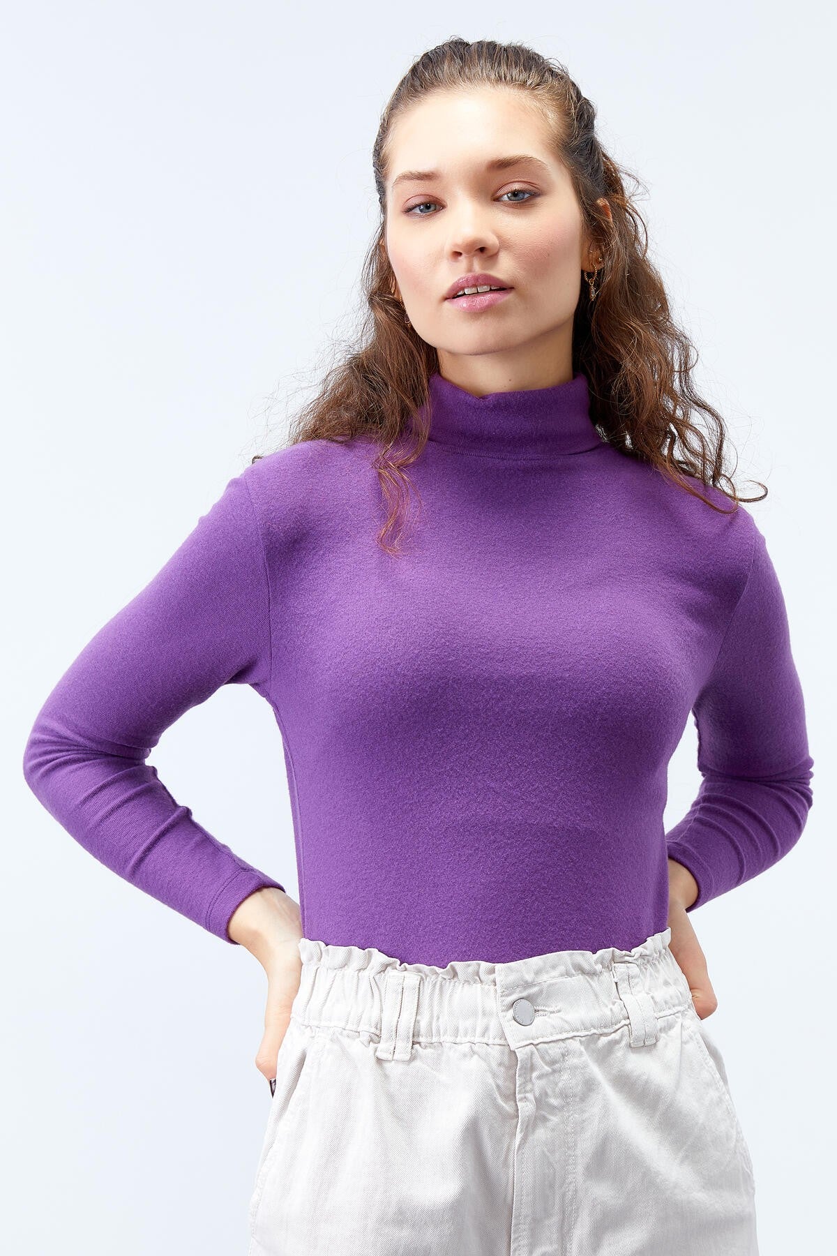 Mor Sailor Collar Classic Fit Long Sleeve Knitted Body Women's Sweater - 97199