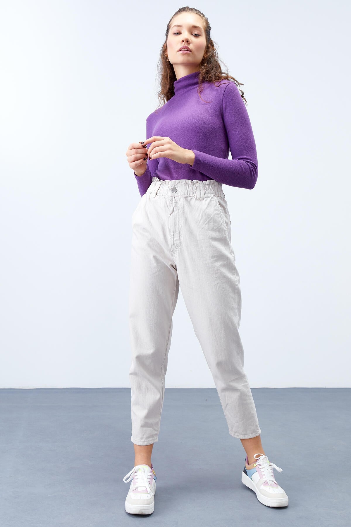Mor Sailor Collar Classic Fit Long Sleeve Knitted Body Women's Sweater - 97199