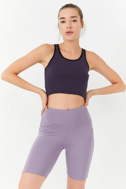 Mor Basic Zero Sleeve Narrow Fit U Collar Women's Crop Top Singlet - 97162