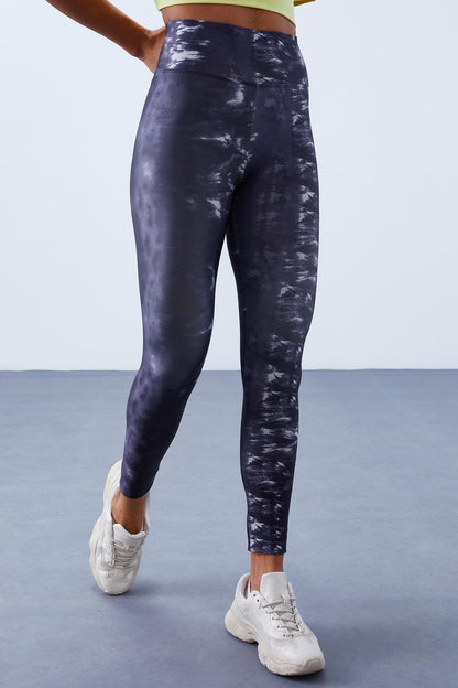 High Waist Batik Print Slim Fit Tapered Leg Women's Tights - 94551