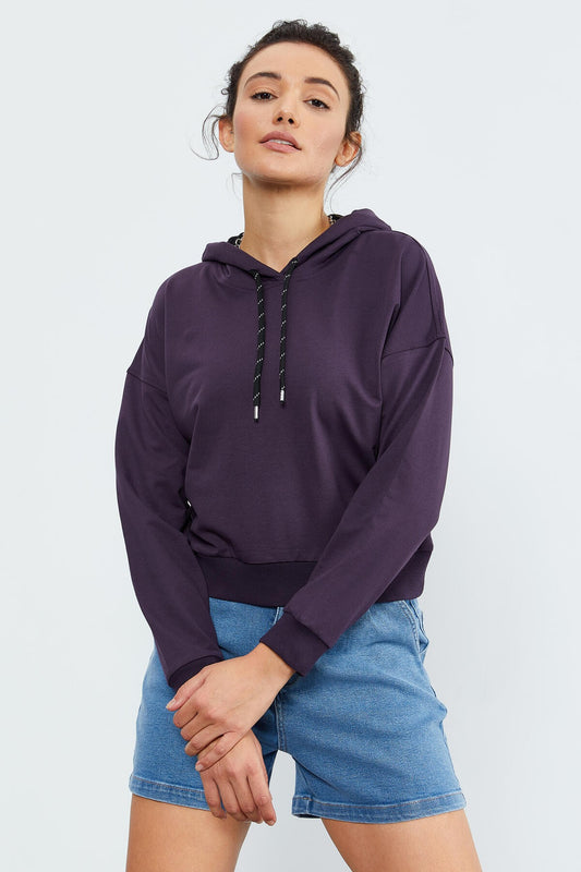 Long Sleeve Comfort Fit Hooded Women's Sweatshirt - 97115