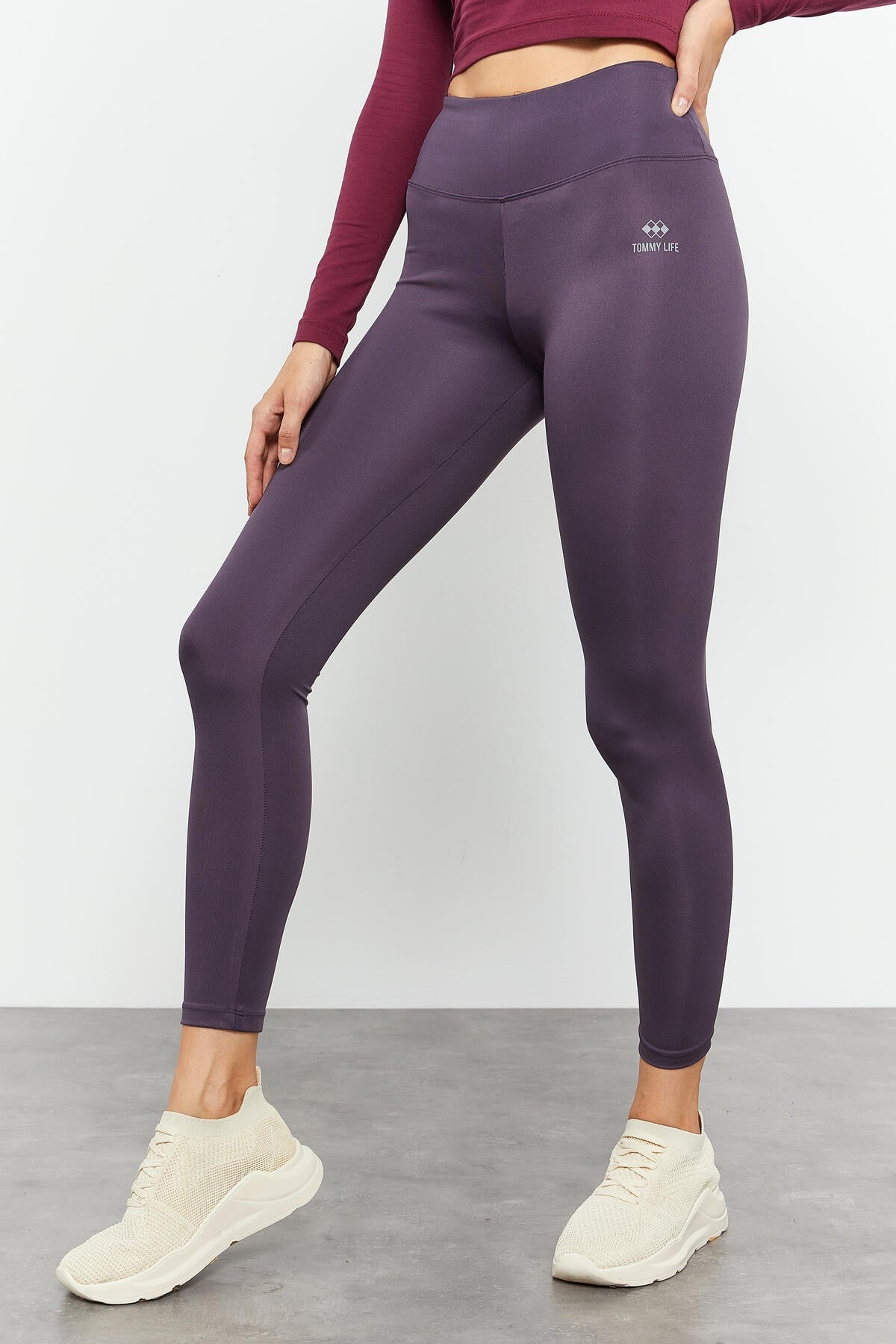 High Waist Stretch Slim Fit Narrow Leg Women's Tights - 94545