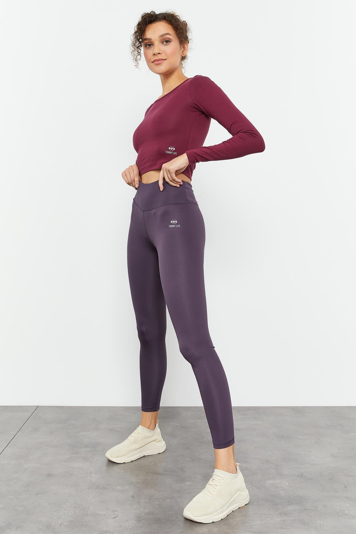 High Waist Stretch Slim Fit Narrow Leg Women's Tights - 94545