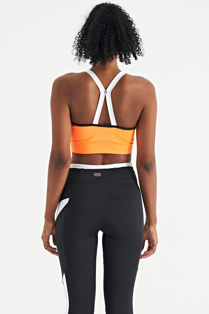 Neon Orange Back Detailed Strappy Slim Fit Women's Bustier - 97254