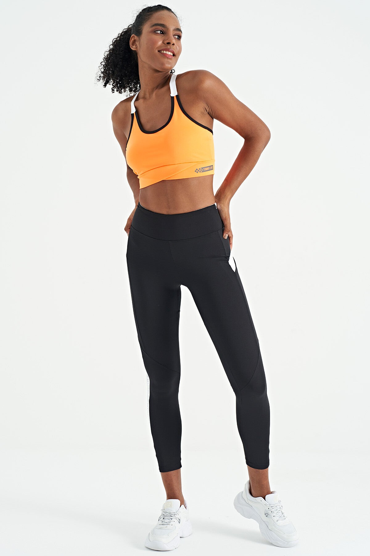 Neon Orange Back Detailed Strappy Slim Fit Women's Bustier - 97254