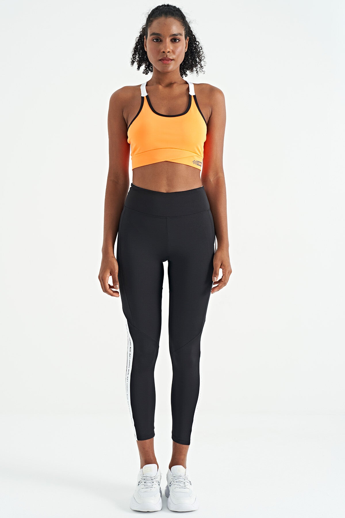 Neon Orange Back Detailed Strappy Slim Fit Women's Bustier - 97254