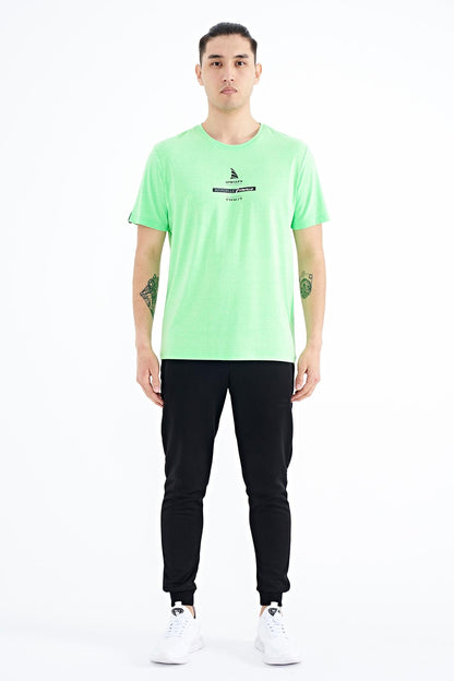 Neon Green Printed O Collar Standard Fit Men's T-shirt - 88212