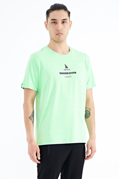 Neon Green Printed O Collar Standard Fit Men's T-shirt - 88212