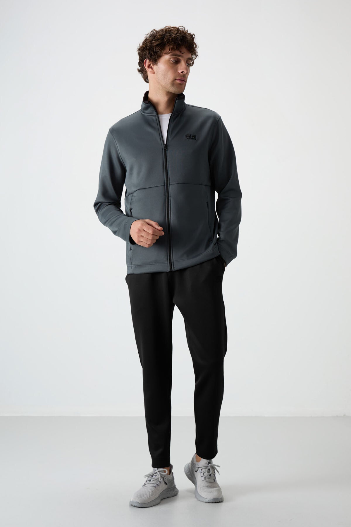 Forest Green - Black Scuba Fabric Men's Tracksuit Set - 85199