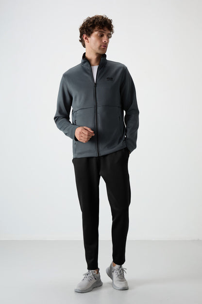 Forest Green - Black Scuba Fabric Men's Tracksuit Set - 85199