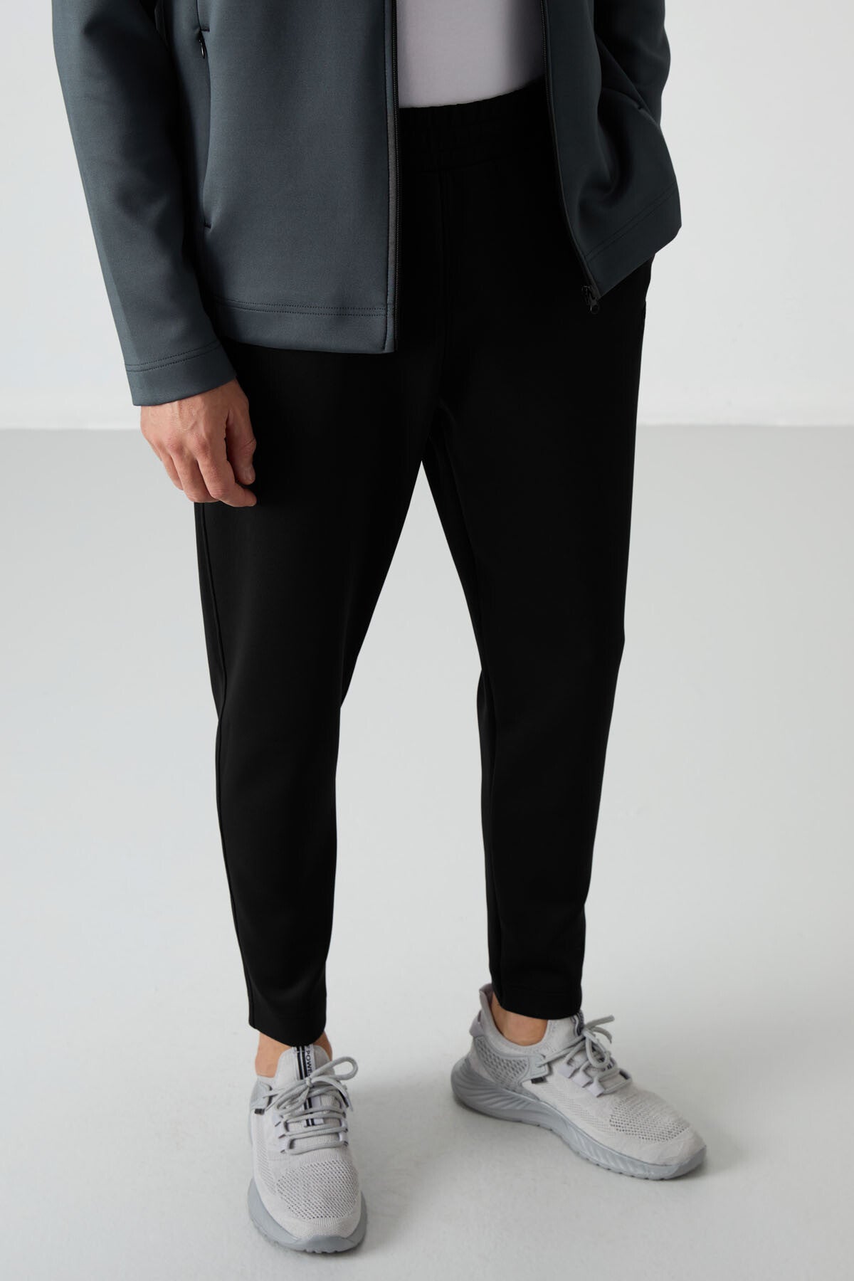 Forest Green - Black Scuba Fabric Men's Tracksuit Set - 85199