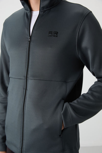 Forest Green - Black Scuba Fabric Men's Tracksuit Set - 85199