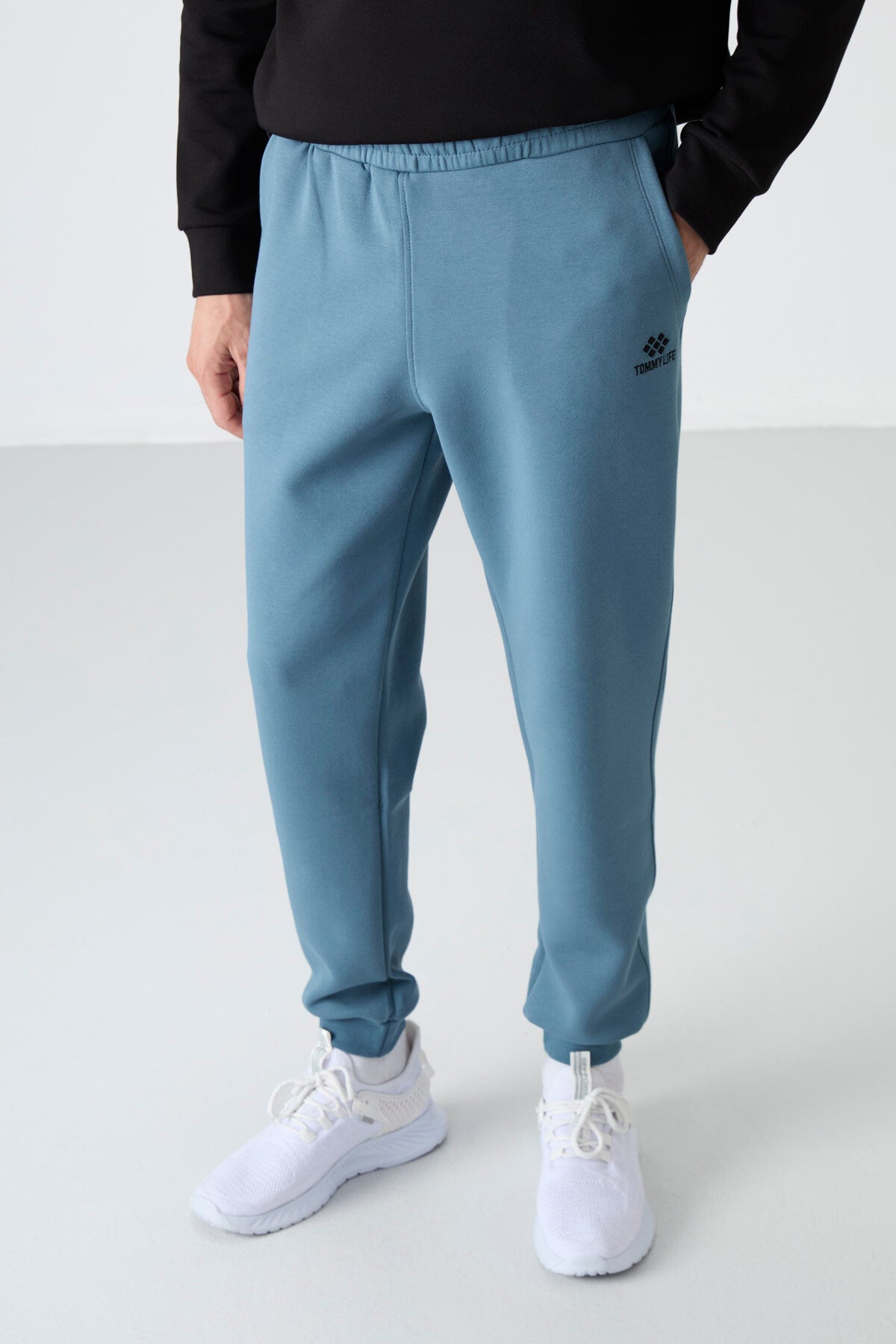 Forest Green Laced Slim Fit Men's Tracksuit Bottom - 84999